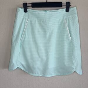 Vineyard Vines Performance Striped Mint Skort Curved Hem - Size S